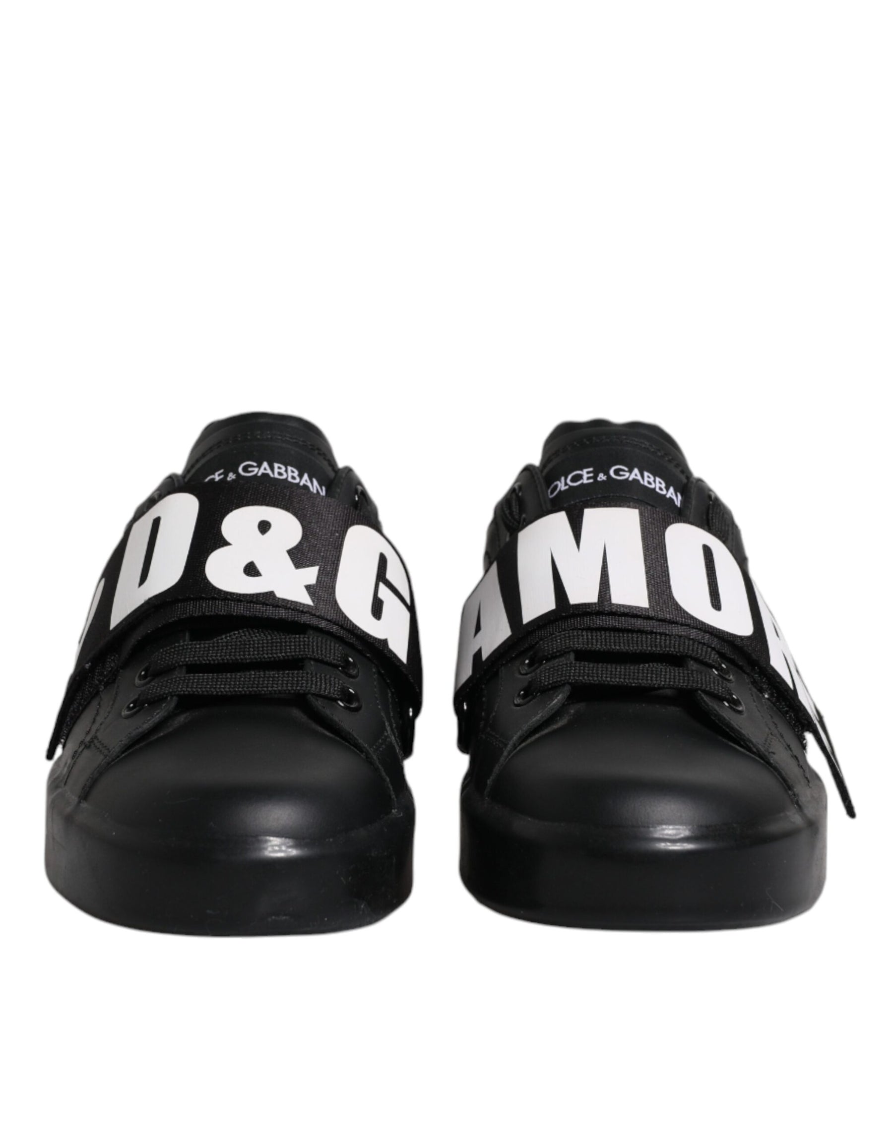 Dolce & Gabbana Black D&G AMORE Low Top Sneakers Shoes | Regal Royce