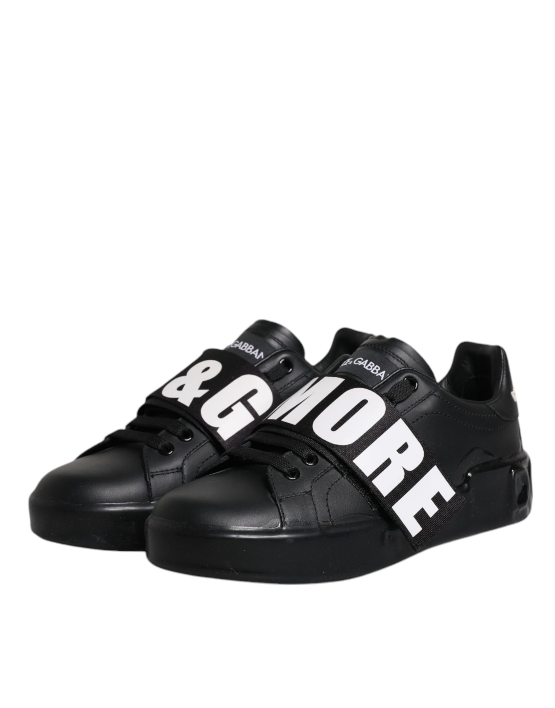 Dolce & Gabbana Black D&G AMORE Low Top Sneakers Shoes | Regal Royce