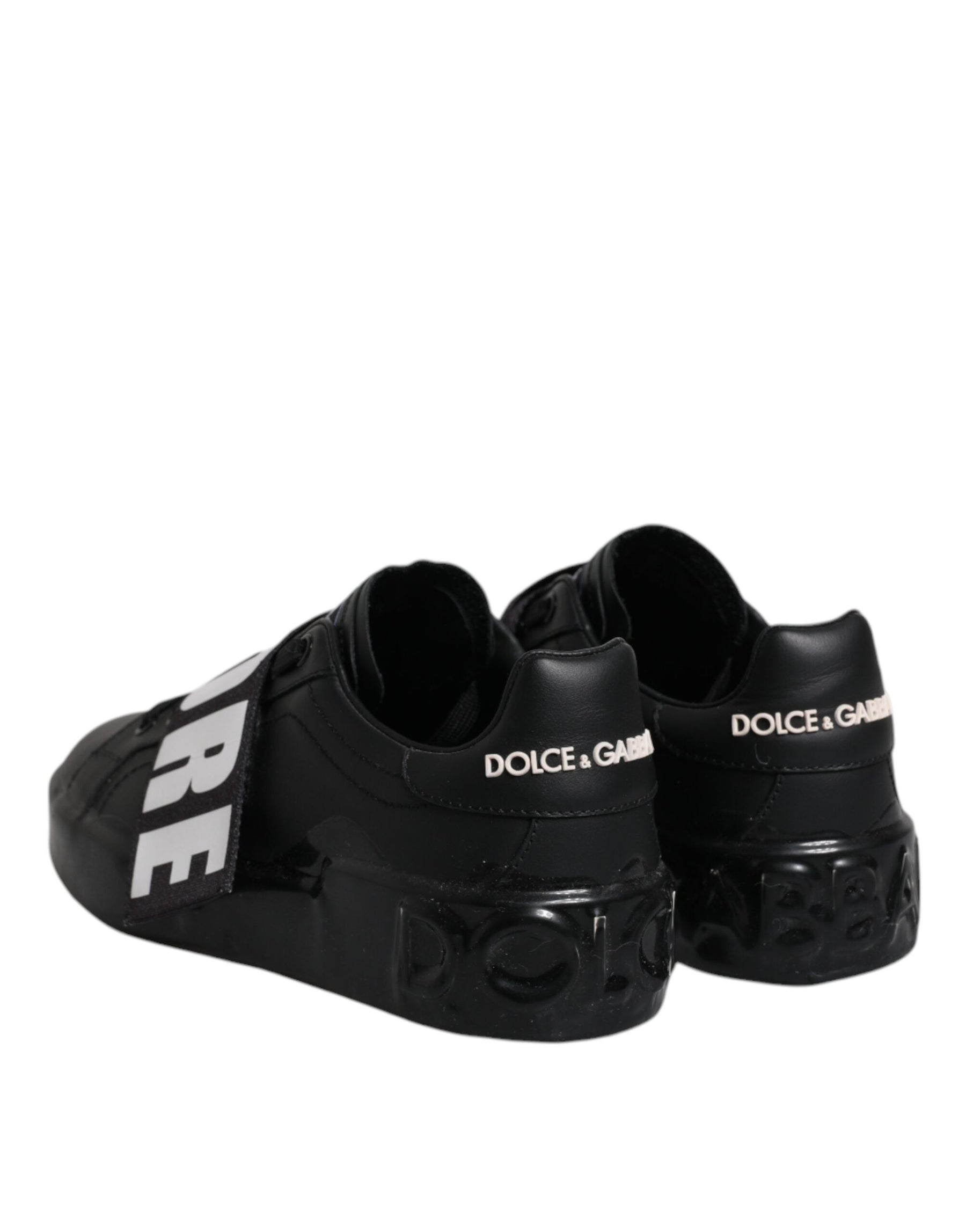 Dolce & Gabbana Black D&G AMORE Low Top Sneakers Shoes | Regal Royce