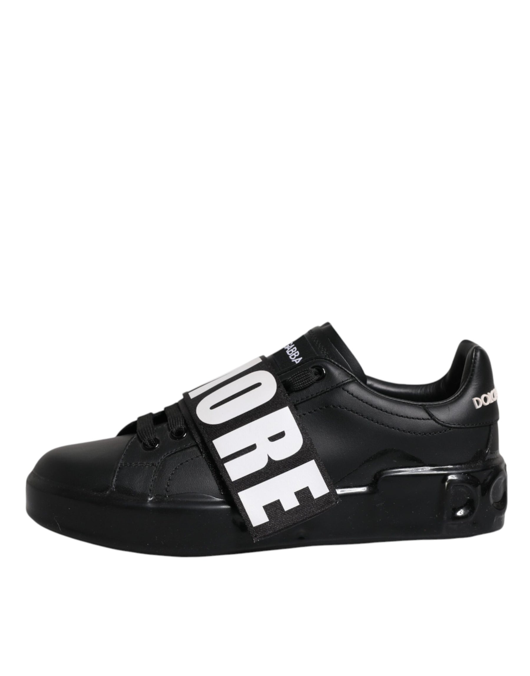 Dolce & Gabbana Black D&G AMORE Low Top Sneakers Shoes | Regal Royce