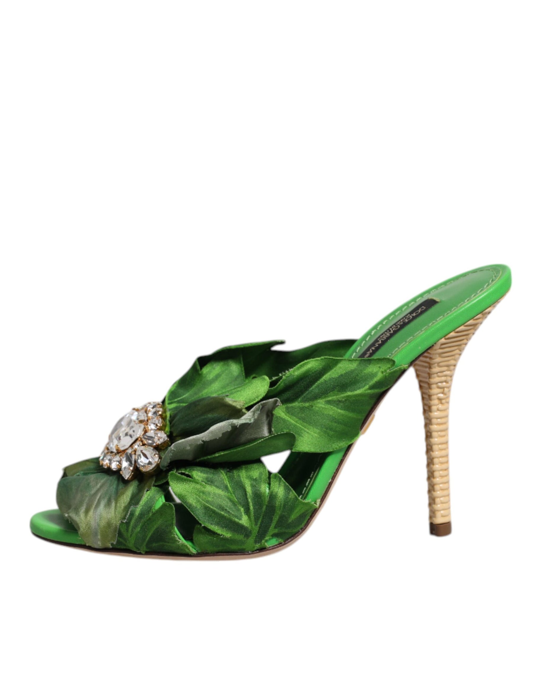 Dolce & Gabbana Green Crystal Slides KEIRA Sandal Shoes | Regal Royce