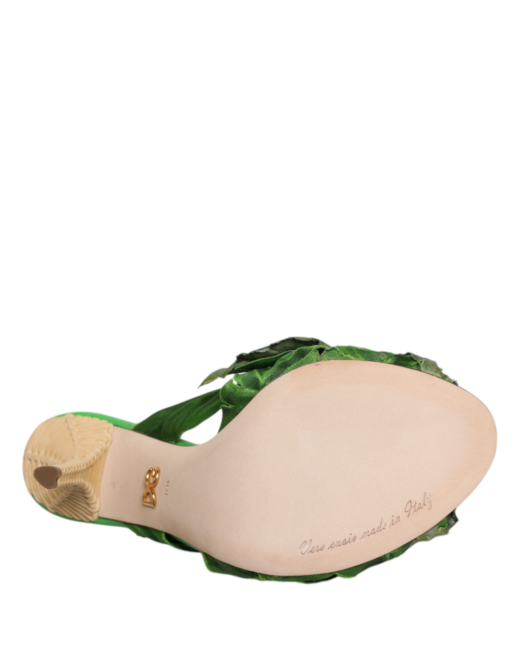 Dolce & Gabbana Green Crystal Slides KEIRA Sandal Shoes | Regal Royce