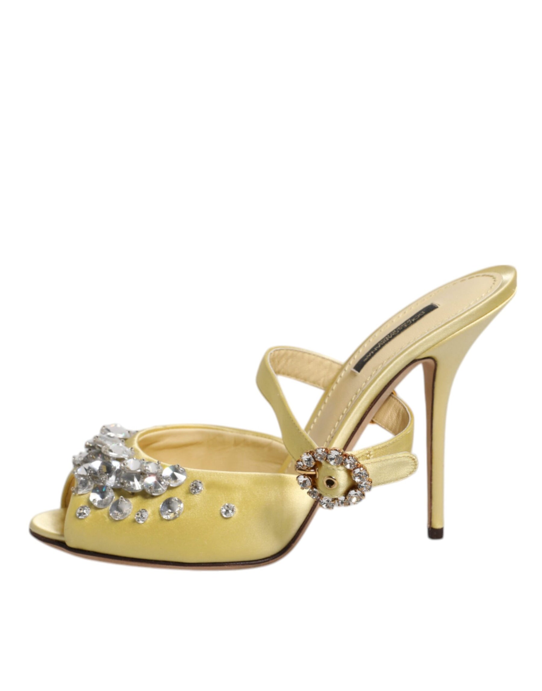 Dolce & Gabbana Yellow Crystal Slides KEIRA Sandals Shoes | Regal Royce