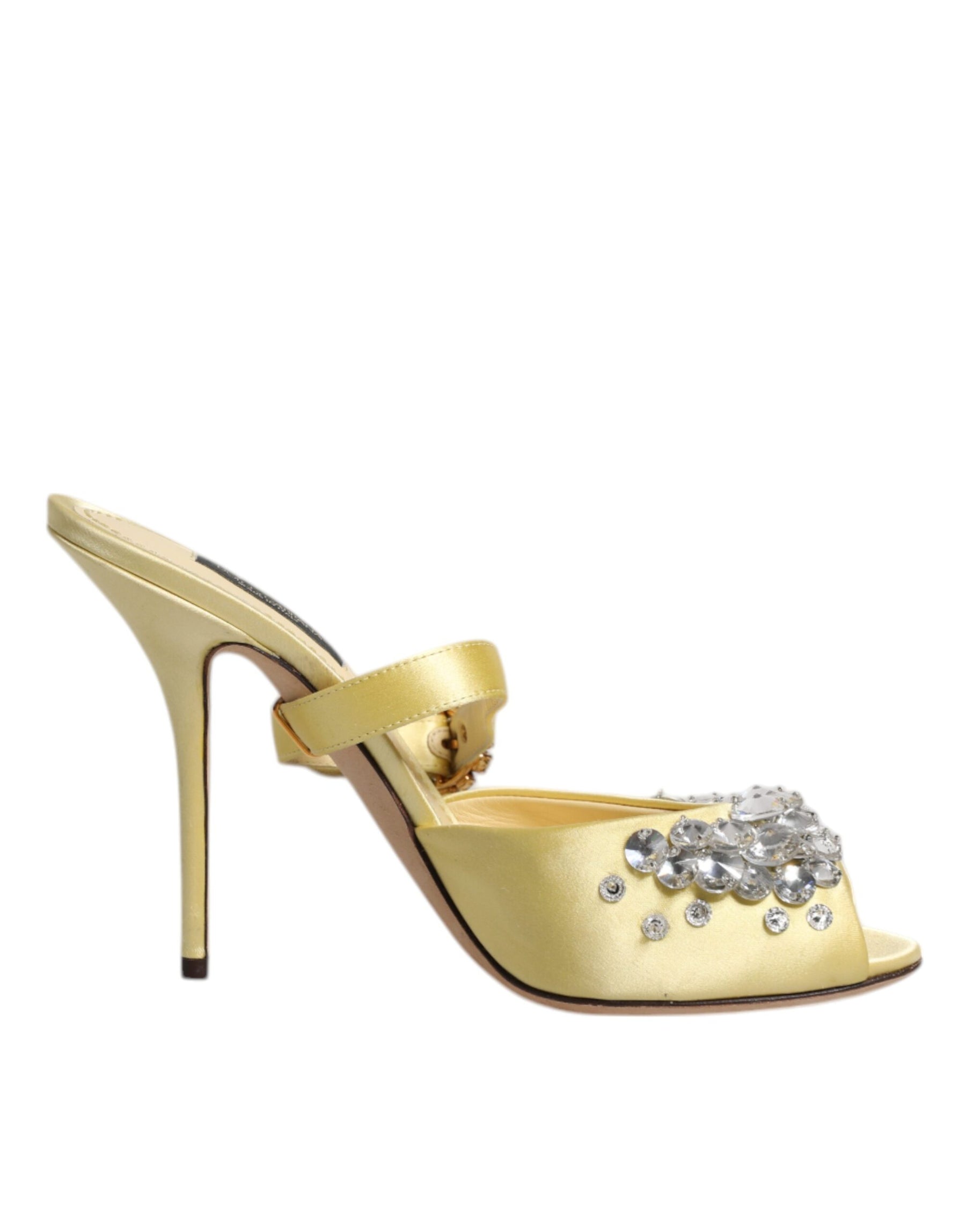 Dolce & Gabbana Yellow Crystal Slides KEIRA Sandals Shoes | Regal Royce