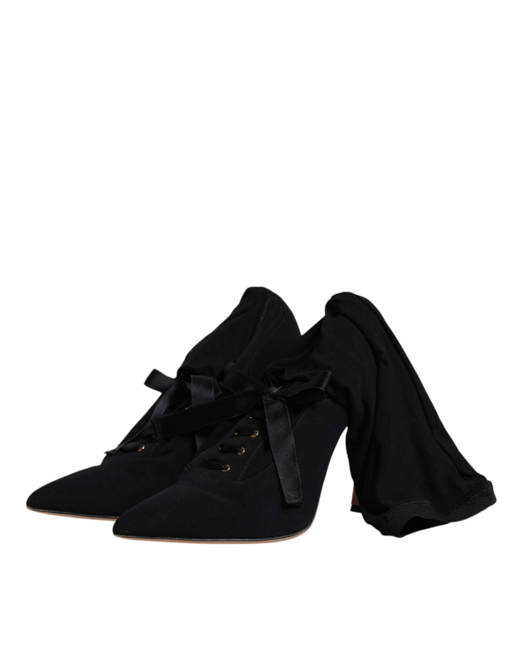 Dolce & Gabbana Black Stiletto Heels Mid Calf Boots Shoes | Regal Royce