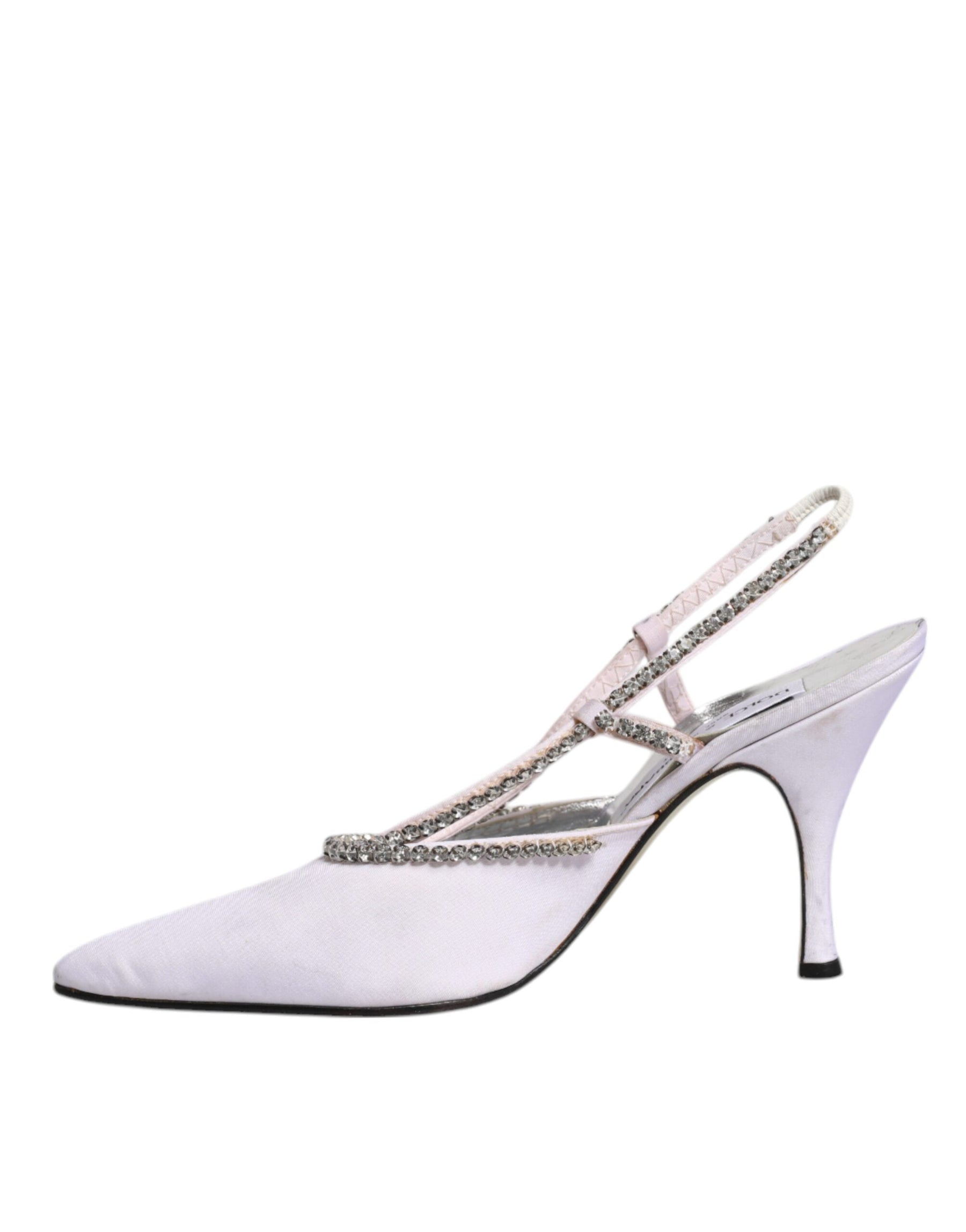 Dolce & Gabbana White Strass Crystal Slingbacks Pumps Shoes | Regal Royce