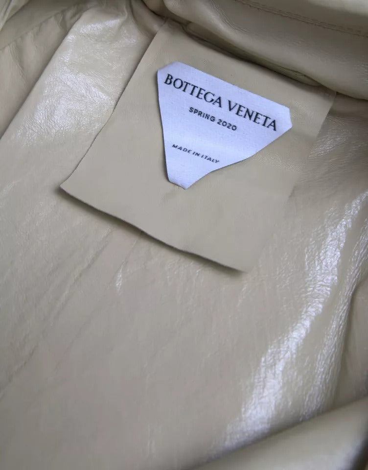 Bottega Veneta Beige Lambskin Leather Trench Coat Jacket | Regal Royce