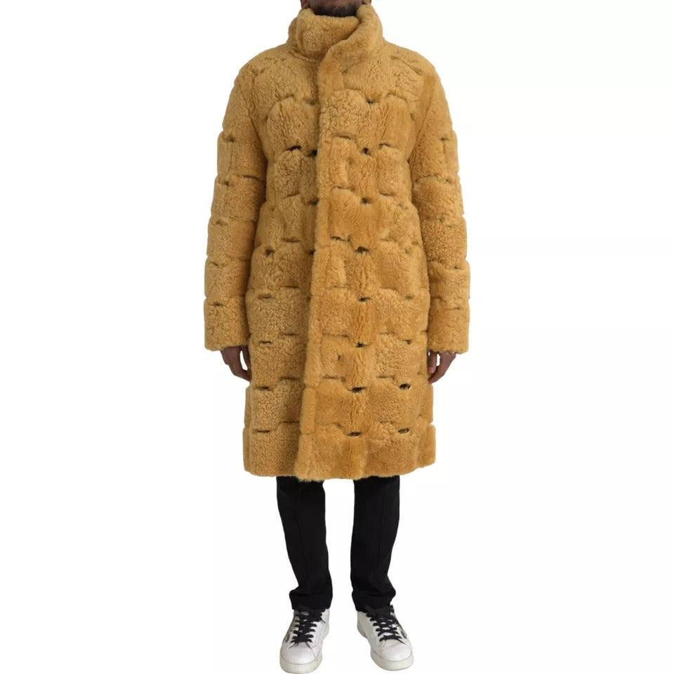 Bottega Veneta Yellow Wool Long Teddy Coat Jacket | Regal Royce