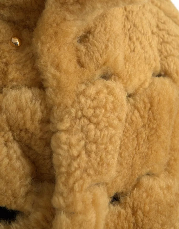 Bottega Veneta Yellow Wool Long Teddy Coat Jacket | Regal Royce