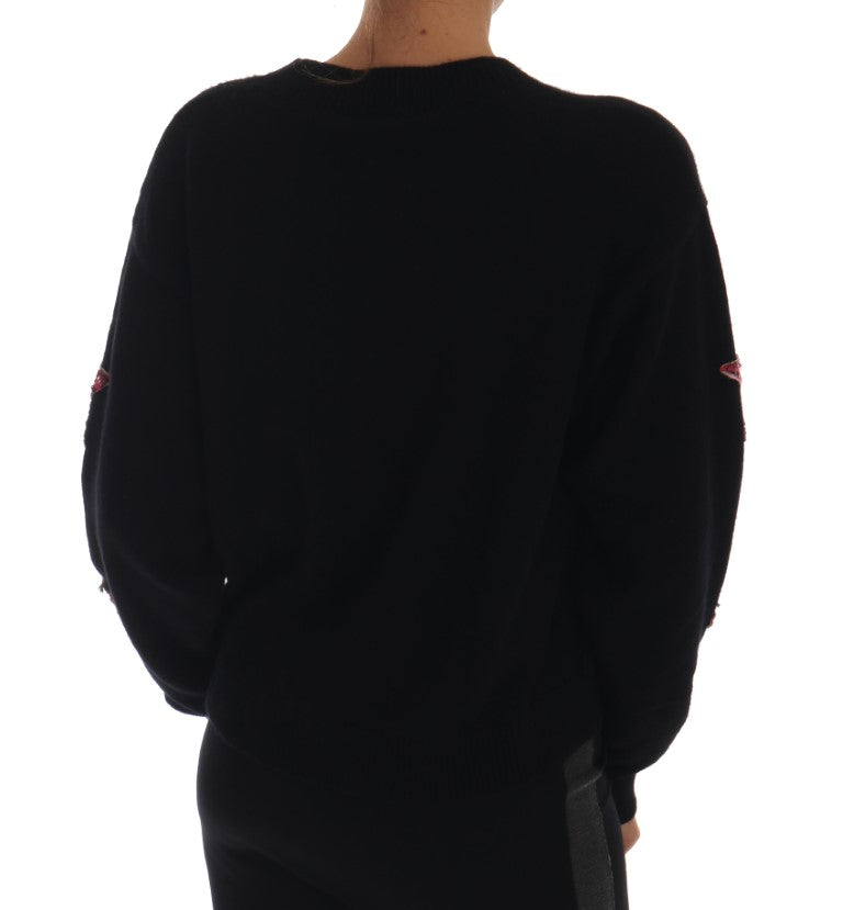 Dolce & Gabbana Fairy Tale Crystal Black Cashmere Sweater | Regal Royce