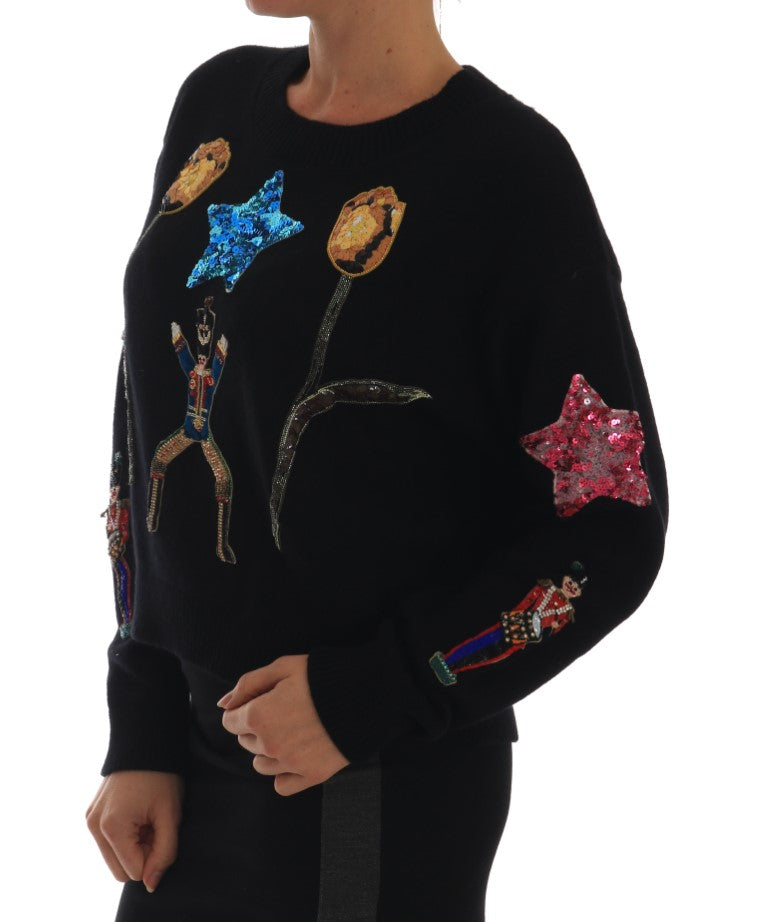 Dolce & Gabbana Fairy Tale Crystal Black Cashmere Sweater | Regal Royce