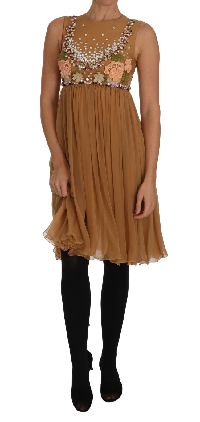 Dolce & Gabbana Crystal Silk Gold A-Line Gown Dress | Regal Royce