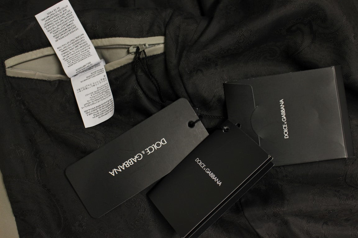 Dolce & Gabbana Beige Leather Jacket Biker Coat | Regal Royce