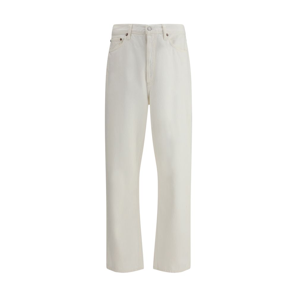 Agolde White Cotton Relaxed Fit Jeans | Regal Royce