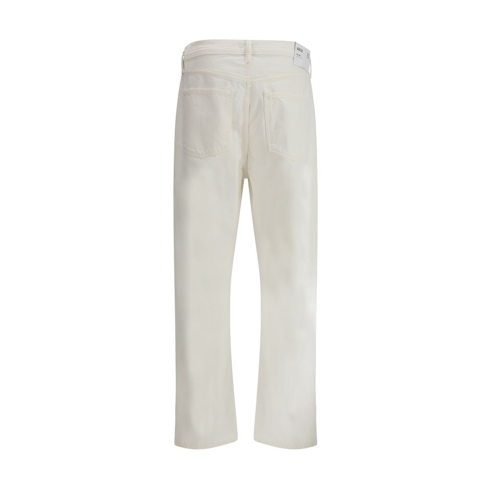 Agolde White Cotton Relaxed Fit Jeans | Regal Royce
