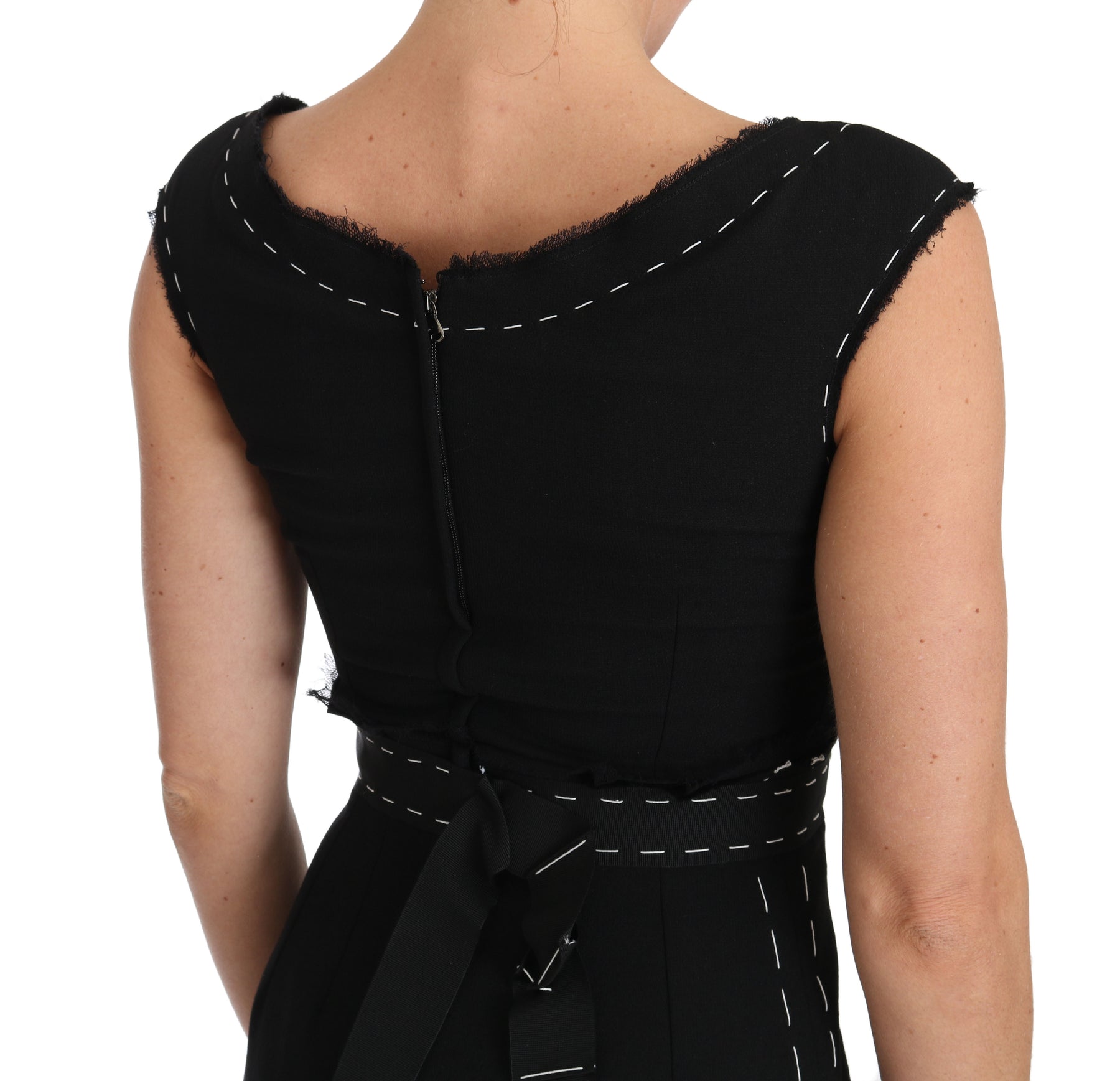 Dolce & Gabbana Black Wool Stretch A-line Sheath Dress | Regal Royce