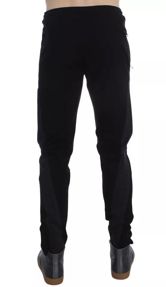 Dolce & Gabbana Black Gray Wool Casual Trousers Stripe Pants | Regal Royce