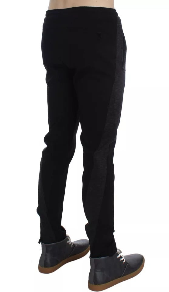 Dolce & Gabbana Black Gray Wool Casual Trousers Stripe Pants | Regal Royce