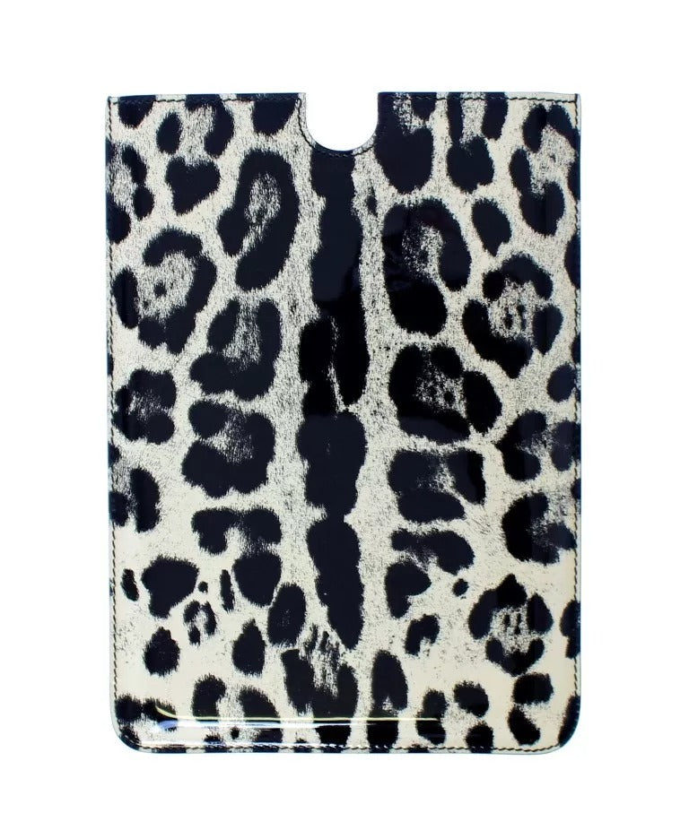 Dolce & Gabbana White Leopard Pattern Leather eBook Cover Tablet Case | Regal Royce