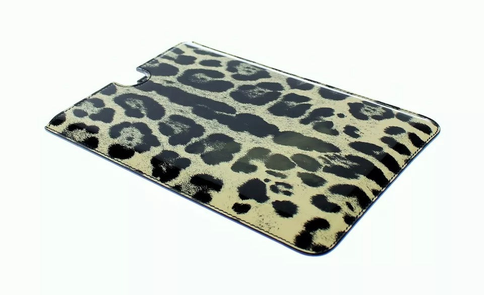 Dolce & Gabbana White Leopard Pattern Leather eBook Cover Tablet Case | Regal Royce