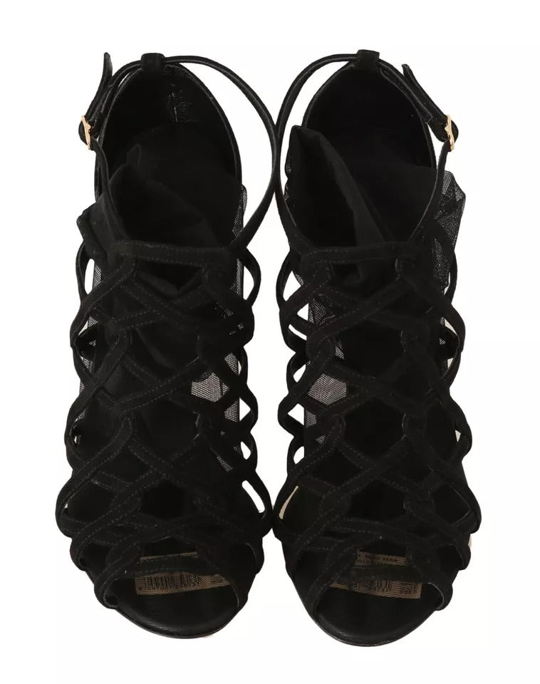 Dolce & Gabbana Black Suede Stilettos Booties Socks Shoes | Regal Royce
