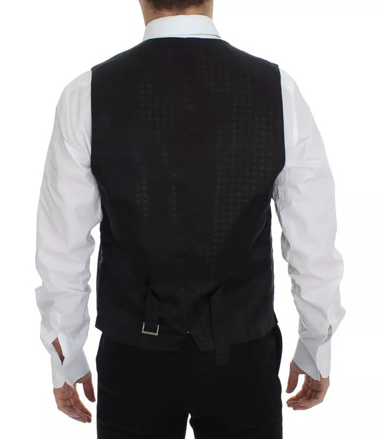 Dolce & Gabbana Black Wool Silk Dress Gilet Jacket Vest | Regal Royce