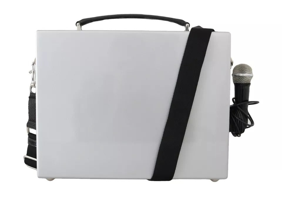 Dolce & Gabbana Silver Retro Radio Boombox Limited Edition Handmade Wood Bag | Regal Royce