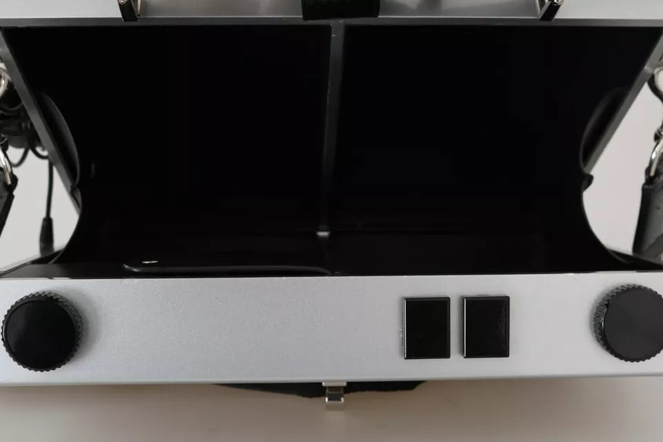 Dolce & Gabbana Silver Retro Radio Boombox Limited Edition Handmade Wood Bag | Regal Royce