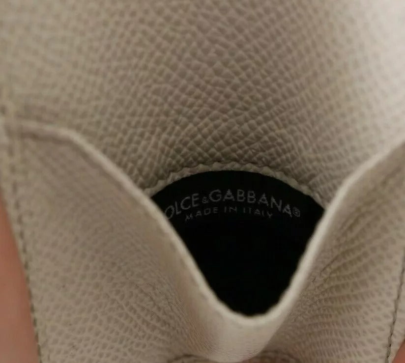 Dolce & Gabbana White Dauphine Leather Condom Case Holder Pocket Wallet | Regal Royce