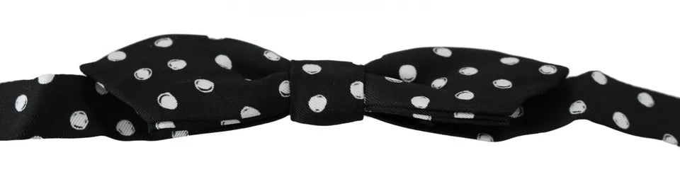 Dolce & Gabbana Black Polka Dots Adjustable Neck Bow Tie | Regal Royce
