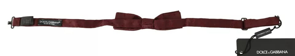 Dolce & Gabbana Bordeaux Silk Floral Faille Adjustable Bow Tie | Regal Royce