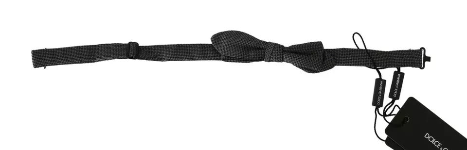 Dolce & Gabbana Gray Silk Patterned Mens Necktie Bow Tie | Regal Royce