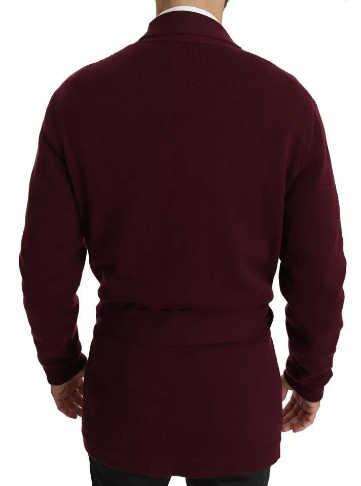 Dolce & Gabbana Bordeaux Cashmere Crown Cardigan Sweater | Regal Royce