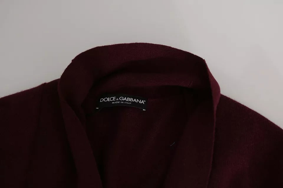 Dolce & Gabbana Bordeaux Cashmere Crown Cardigan Sweater | Regal Royce