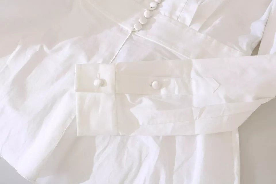 Dolce & Gabbana Black White Decorative Buttons Tops Shirt Blouse | Regal Royce