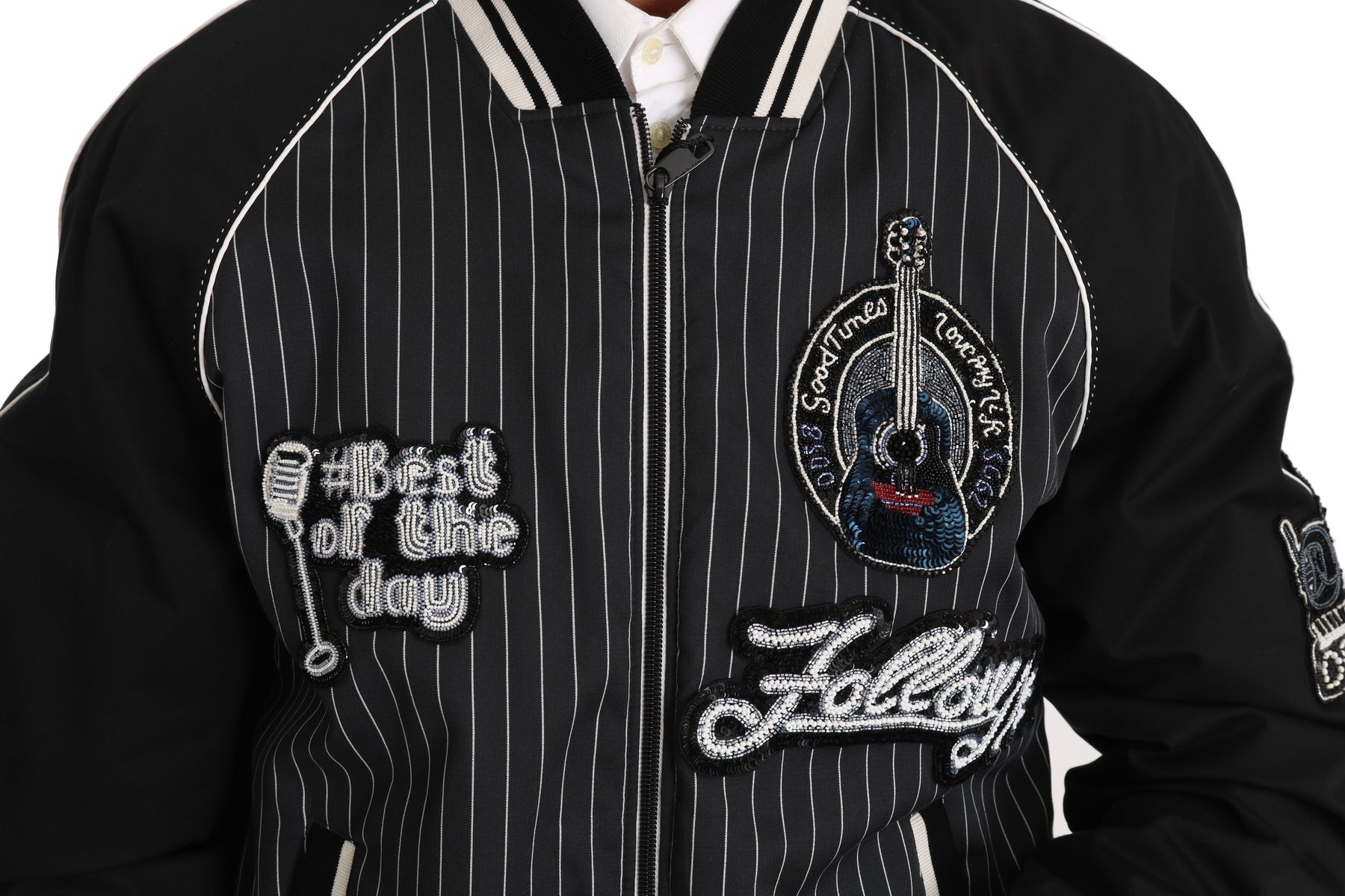 Dolce & Gabbana Black DD58 SG62 Sequined Beaded Jacket | Regal Royce