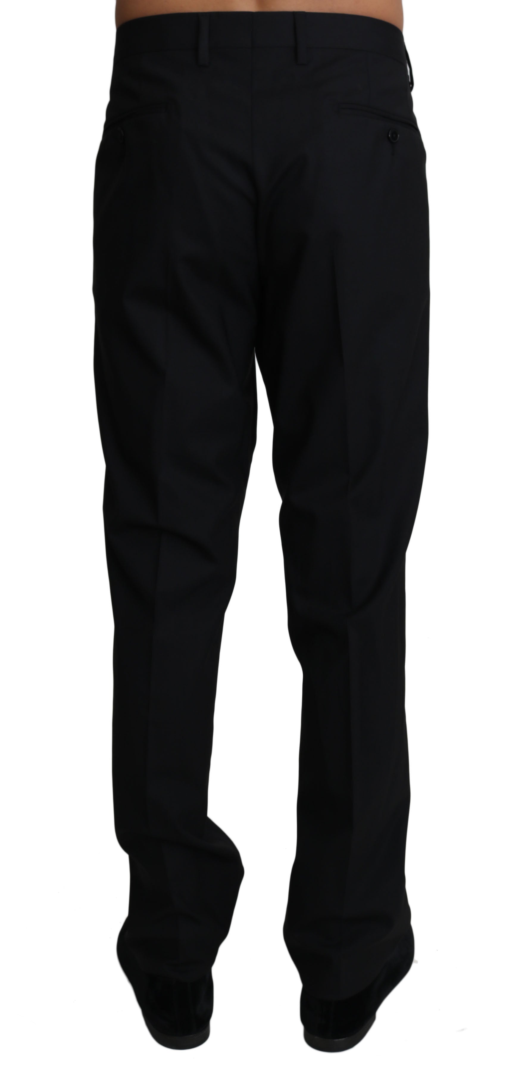 Dolce & Gabbana Black Wool Stretch Dress Trousers Pants | Regal Royce