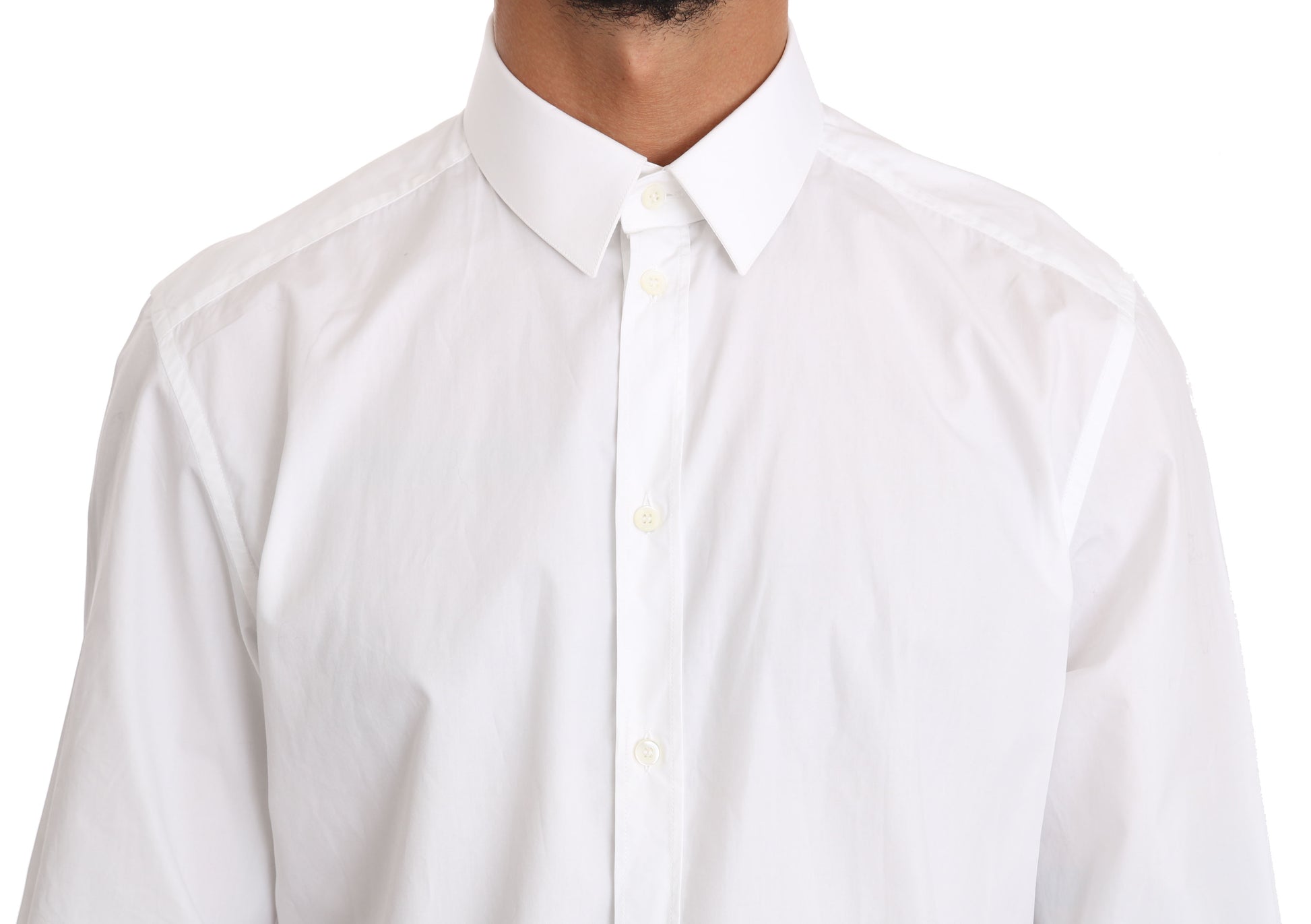 Dolce & Gabbana White Cotton GOLD Dress Shirt