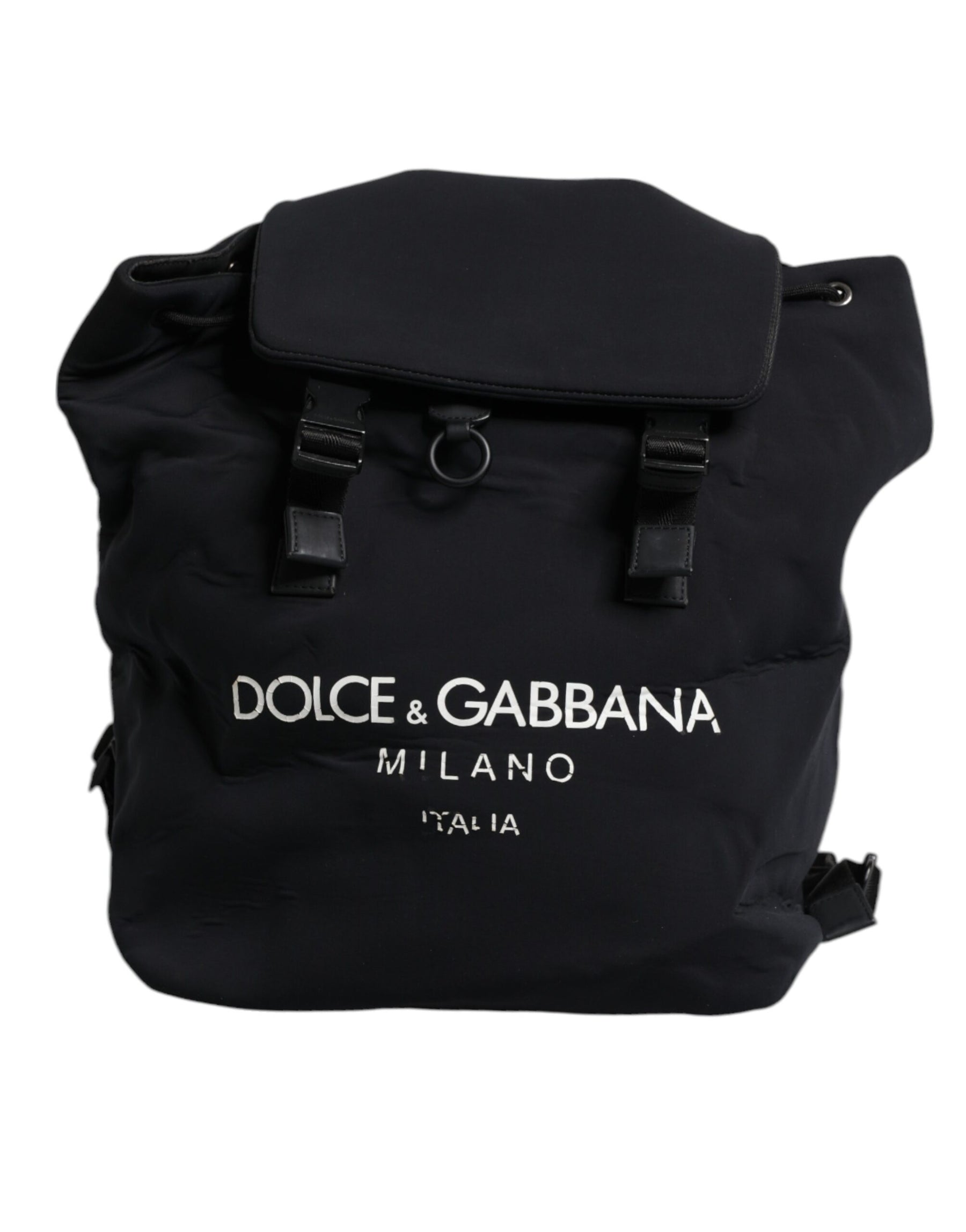 Dolce & Gabbana Black Neoprene Nylon DG Logo School Backpack Bag | Regal Royce