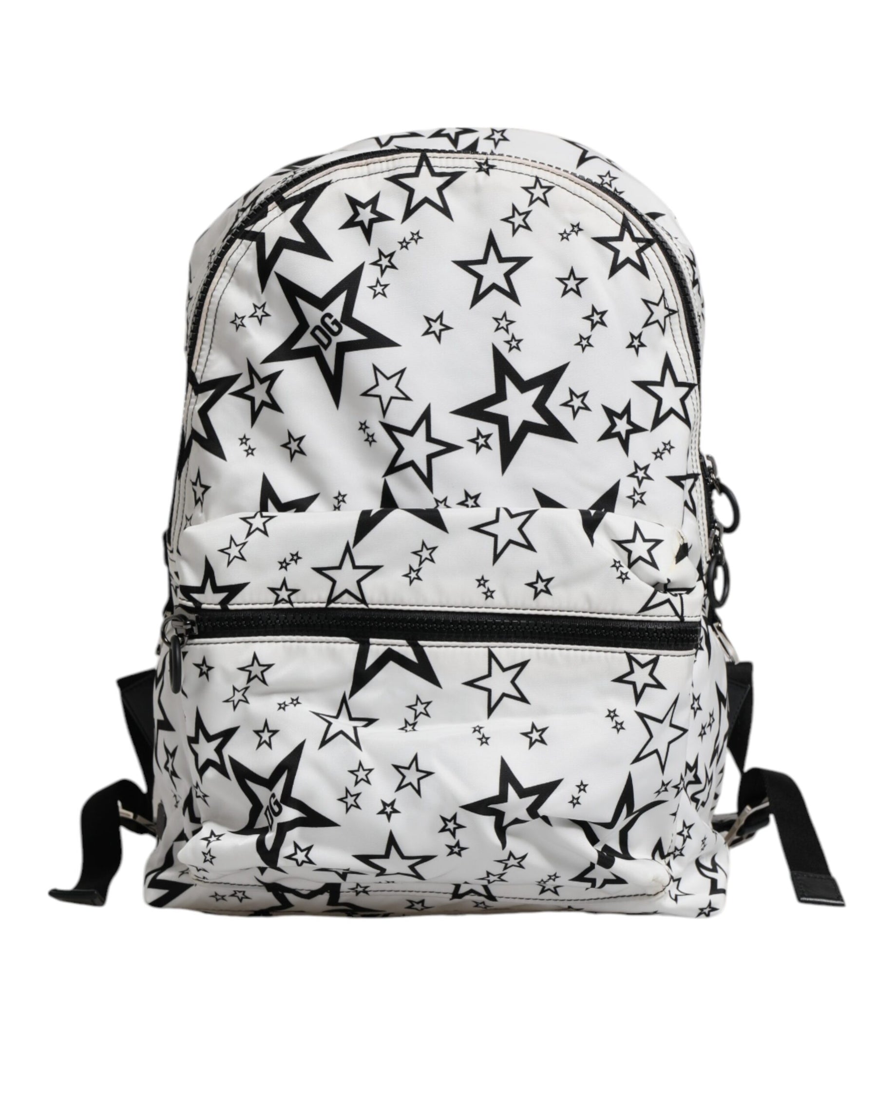 Dolce & Gabbana White DG Stars Print Nylon School Backpack Bag | Regal Royce