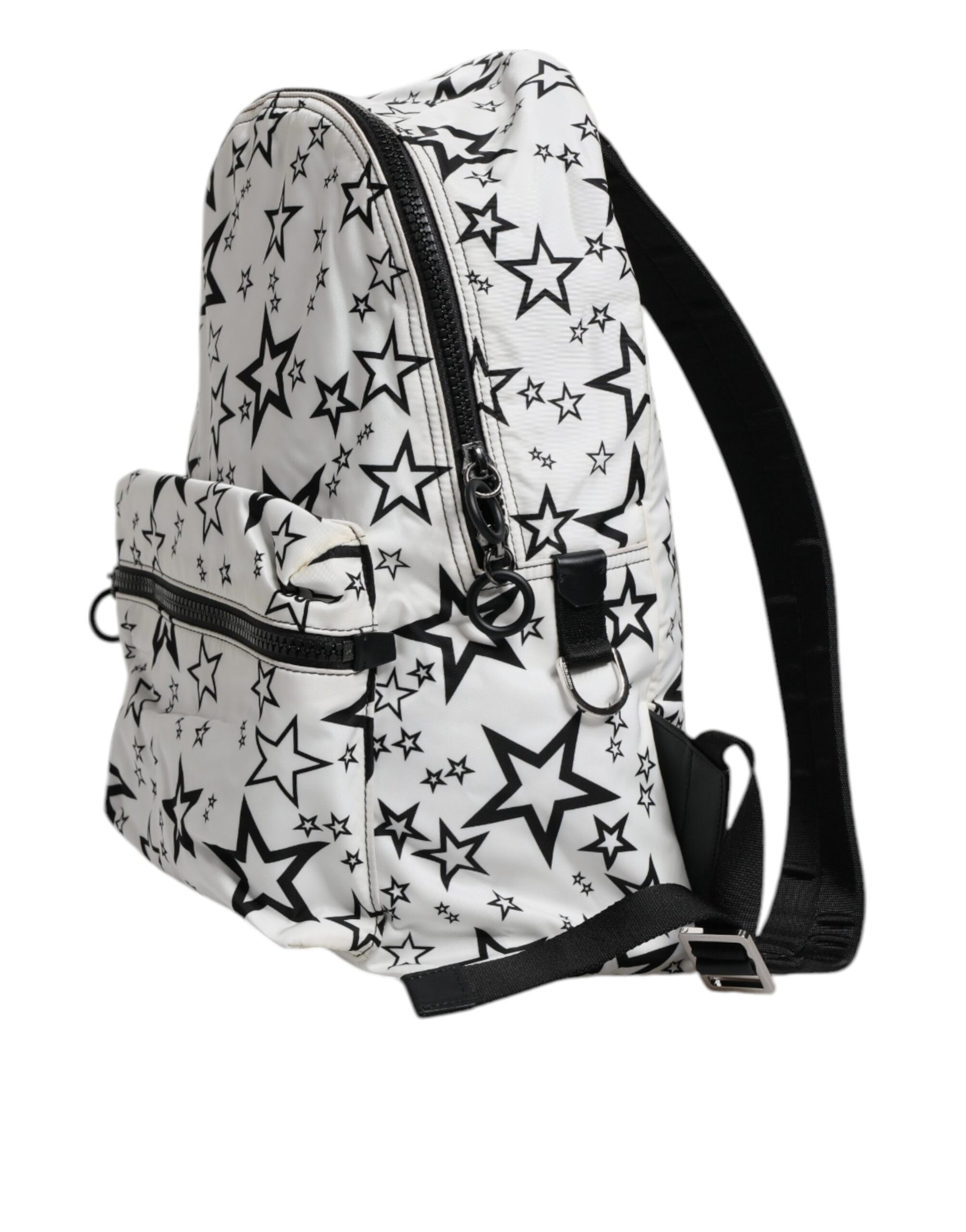 Dolce & Gabbana White DG Stars Print Nylon School Backpack Bag | Regal Royce