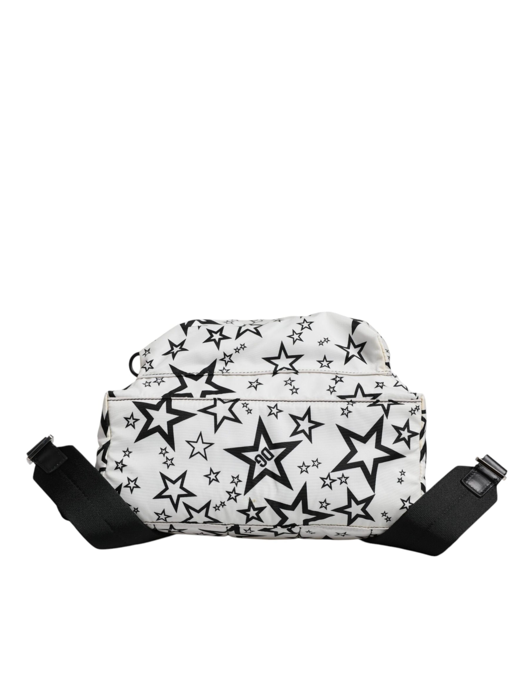Dolce & Gabbana White DG Stars Print Nylon School Backpack Bag | Regal Royce