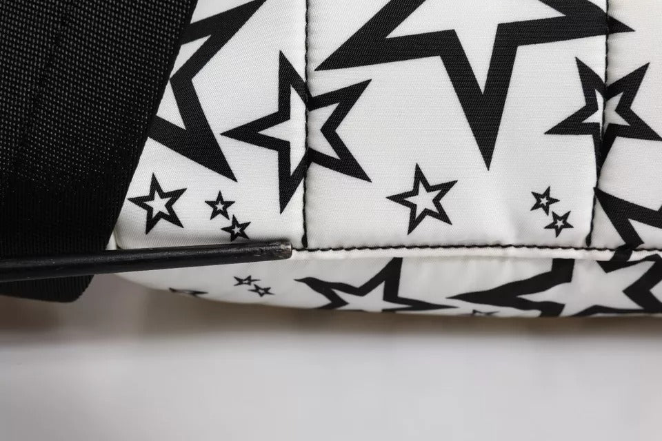 Dolce & Gabbana White DG Stars Print Nylon School Backpack Bag | Regal Royce