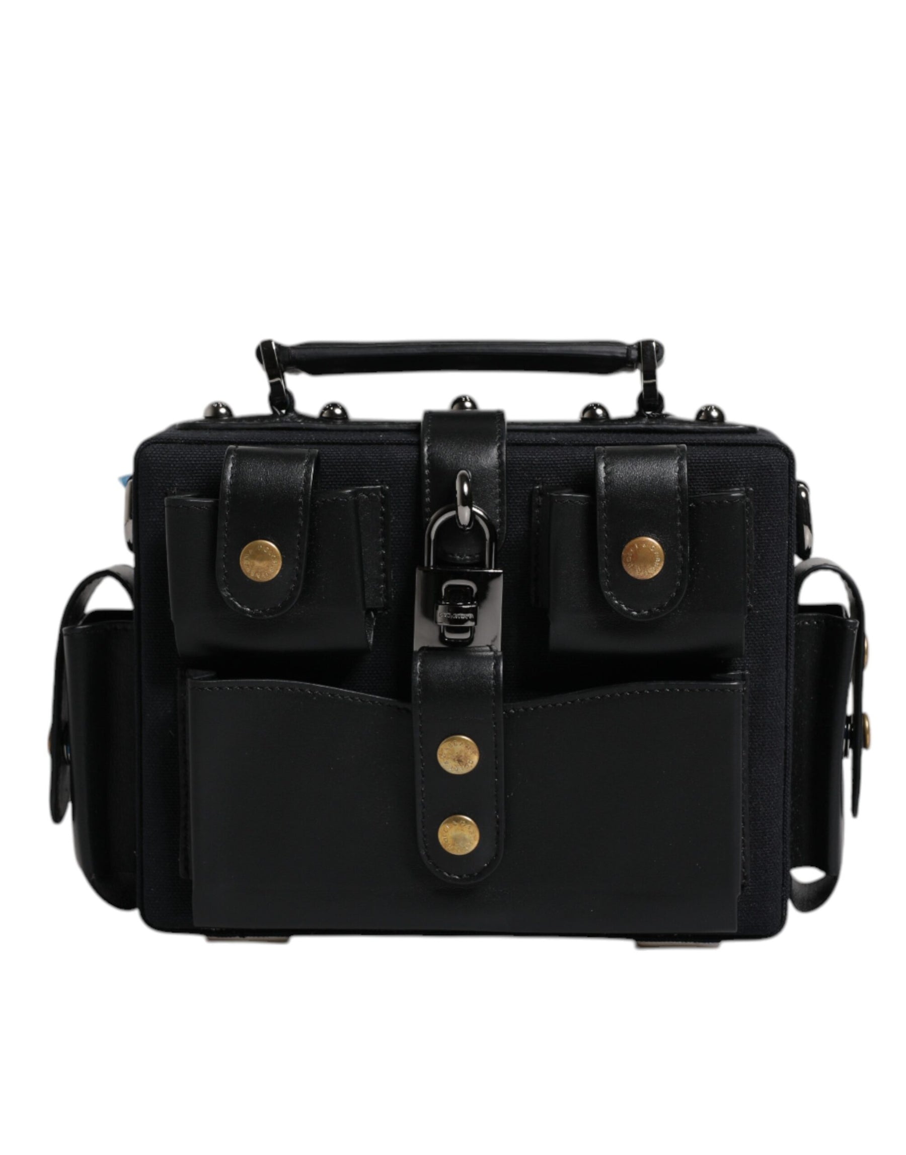 Dolce & Gabbana Black Leather Crossbody Top Handle Bag | Regal Royce