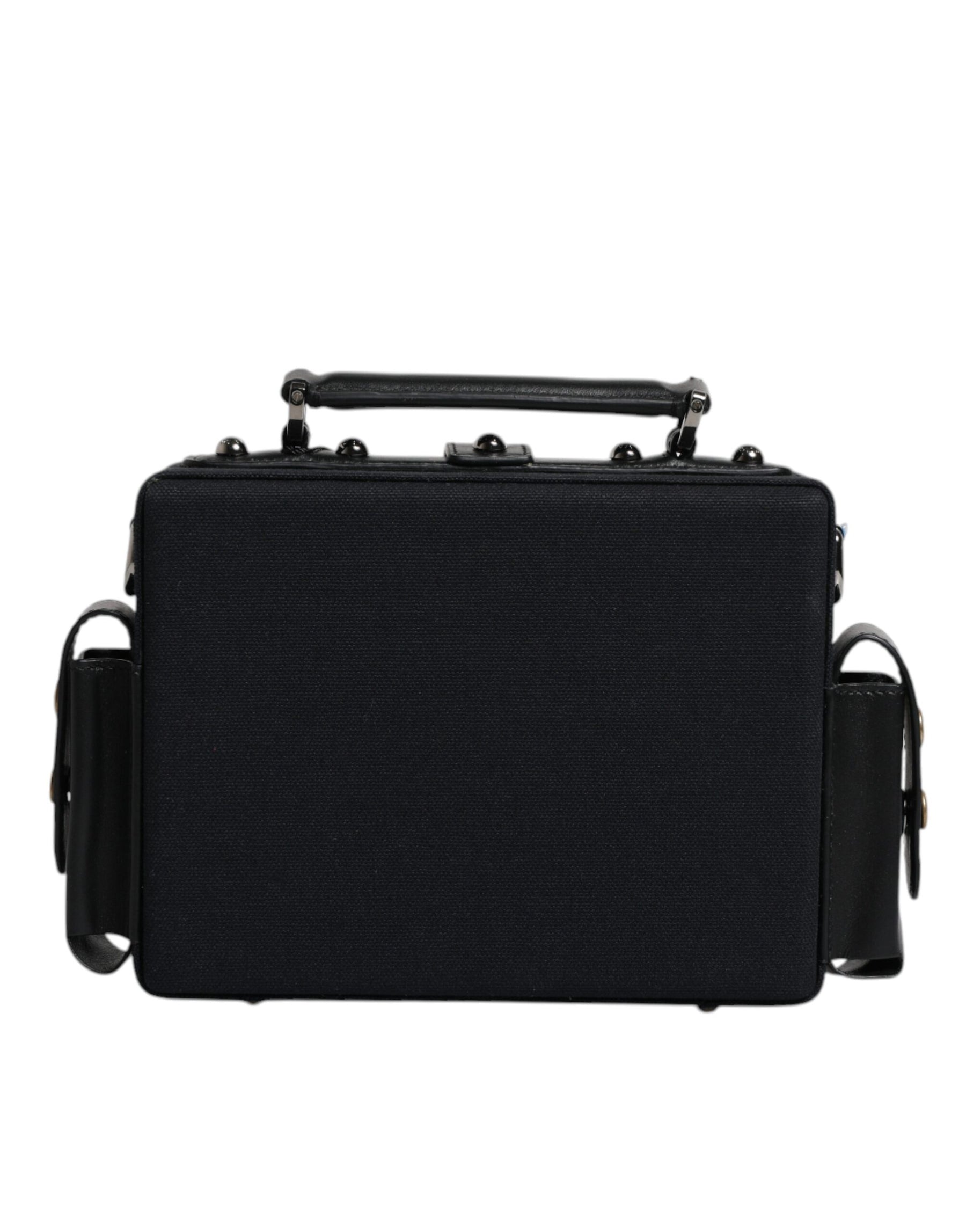 Dolce & Gabbana Black Leather Crossbody Top Handle Bag | Regal Royce