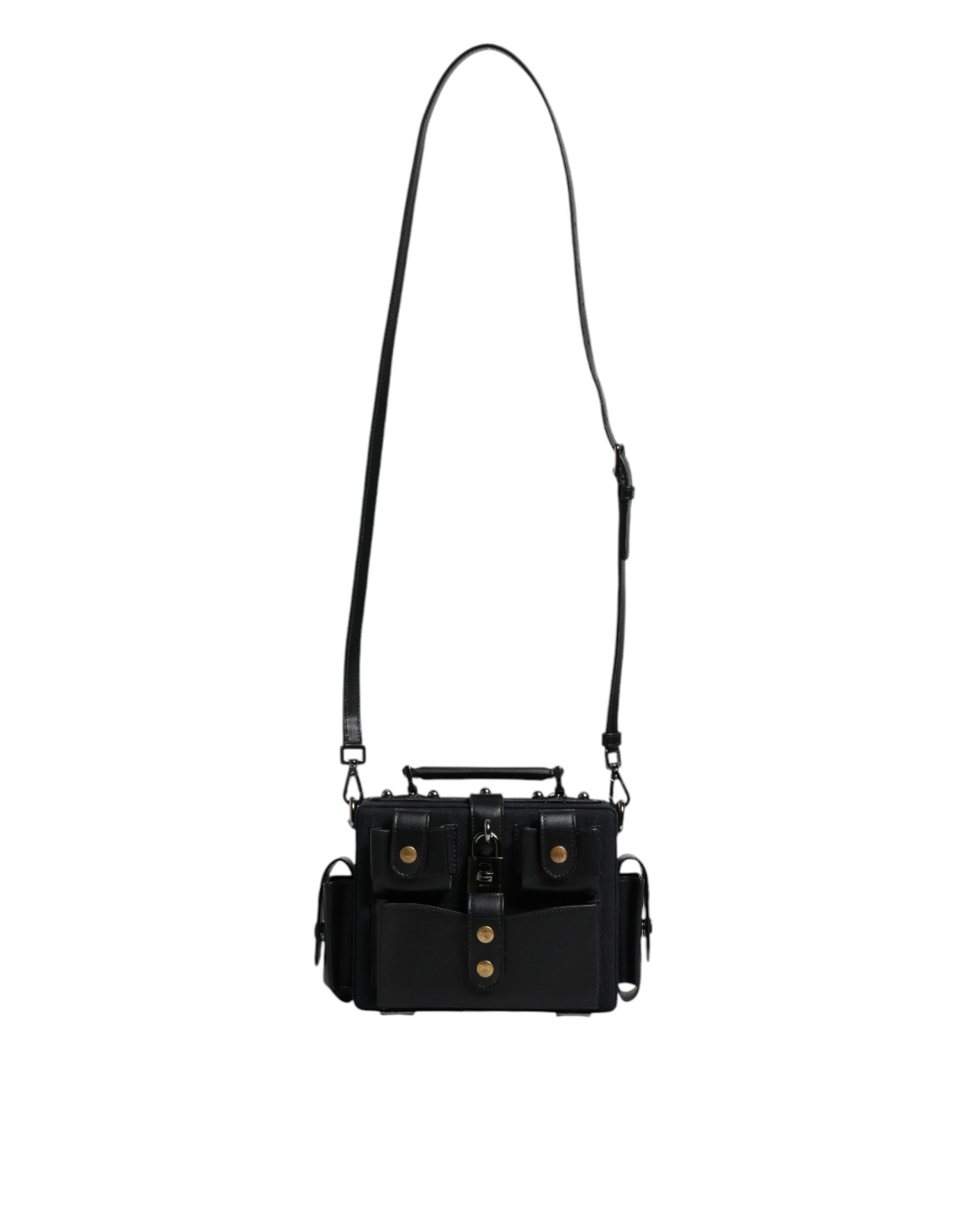 Dolce & Gabbana Black Leather Crossbody Top Handle Bag | Regal Royce