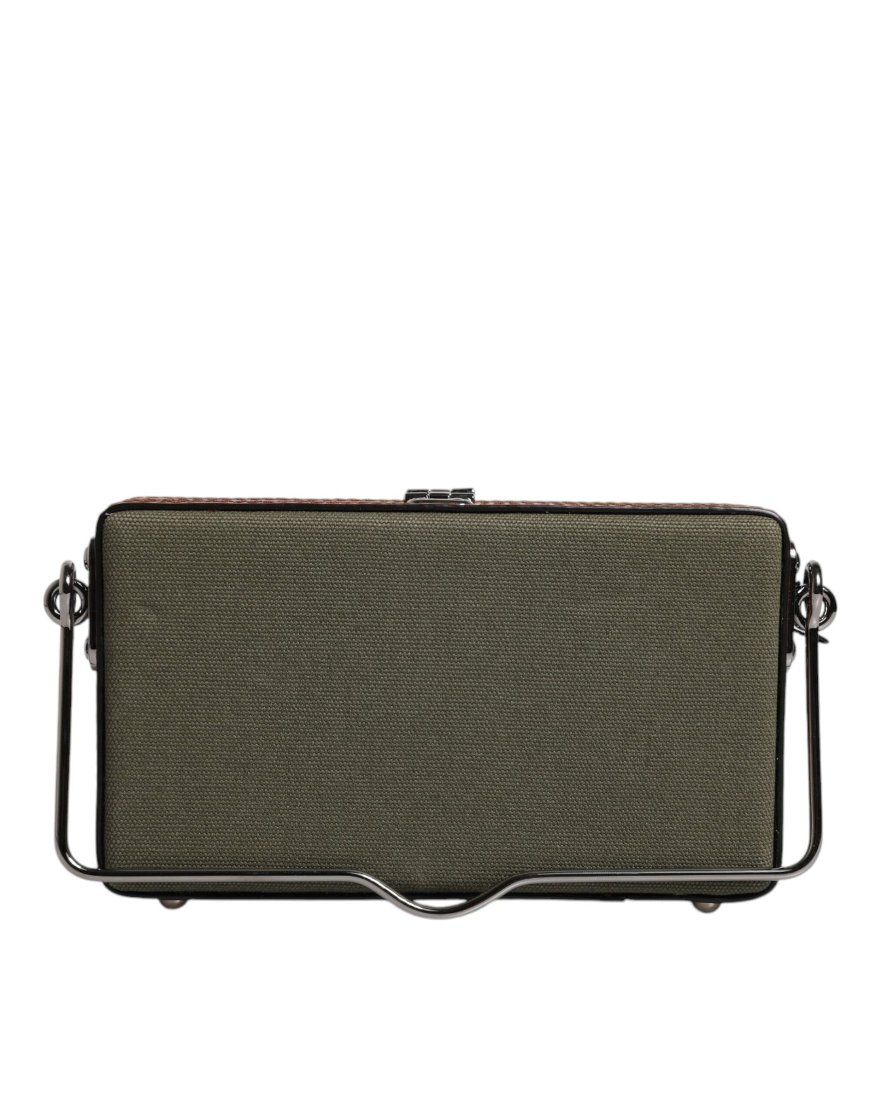 Dolce & Gabbana Green Brown Leather Clutch Purse Bag | Regal Royce