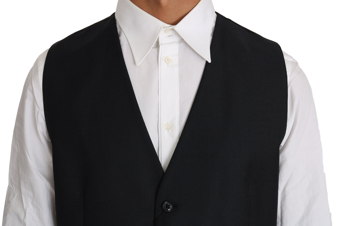 Dolce & Gabbana Gray Wool Silk Waistcoat Vest | Regal Royce