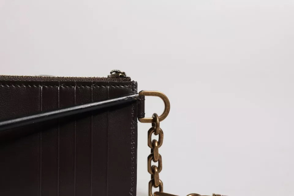 Dolce & Gabbana Brown Exotic Leather DG Logo Card Holder Wallet | Regal Royce