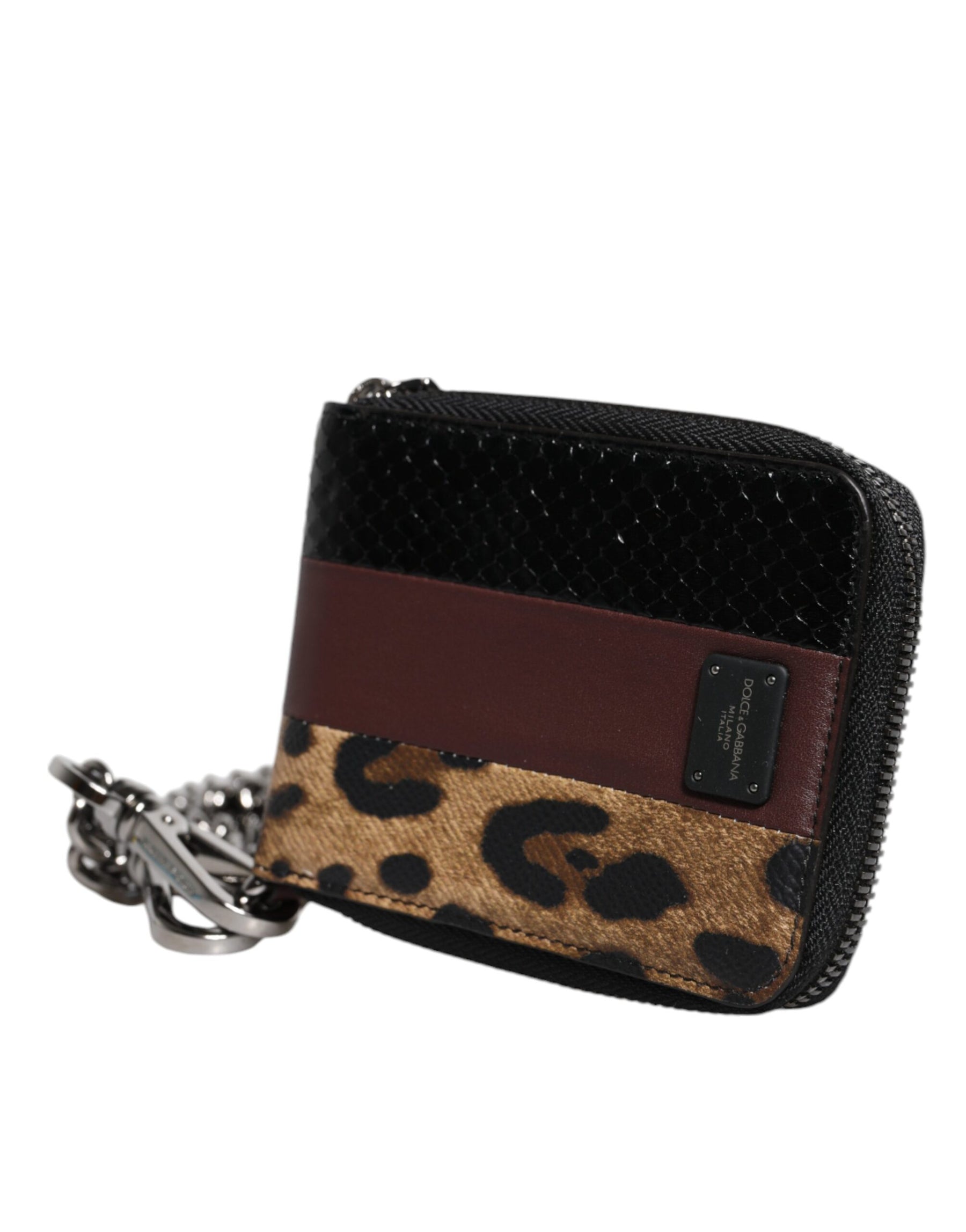 Dolce & Gabbana Multicolor Leopard Leather DG Bifold Card Holder Wallet | Regal Royce
